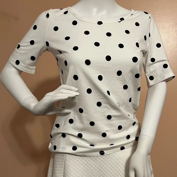 NWOT LOFT Polka Dot T Shirt - Picture 1 of 4